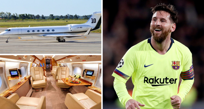 Đặc biệt, Lionel Messi còn sở hữu cả chuyên cơ riêng trị giá 15 triệu USD. Ảnh: Goal