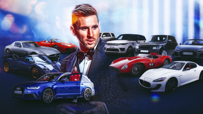 Trong khi đó, dàn xế hộp của Lionel Messi có sự góp mặt của nhiều mẫu xe đắt giá như Ferrari hay Pagani, Audi...Ảnh: Goal
