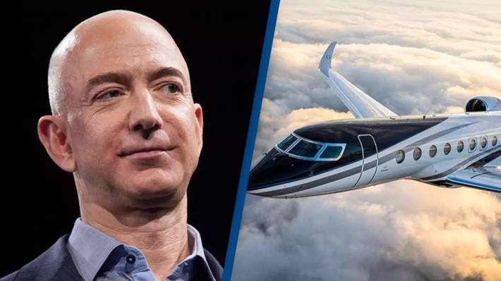 Mới đây, tỷ phú Jeff Bezos - nhà sáng lập Amazon đã mua một chiếc Gulfstream G700 - một máy bay phản lực hạng sang do Gulfstream Aerospace sản xuất. Ảnh: Unilad.