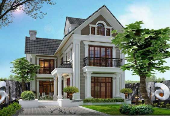 Các ban công sắt uốn lượn với các hoa văn sắc xảo mang lại vẻ đẹp tinh tế cho ngoại thất công trình. Ảnh; Xaydungso