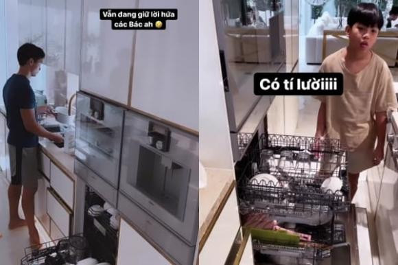 Hồ Ngọc Hà còn hài hước chia sẻ phong thủy của gia đình là đàn ông vào bếp.
