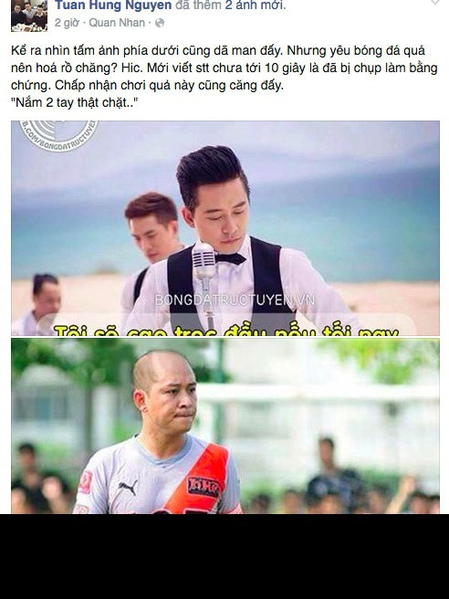 Chia sẻ của ca sĩ "nắm tay anh thật chặt" về những bức ảnh chế.