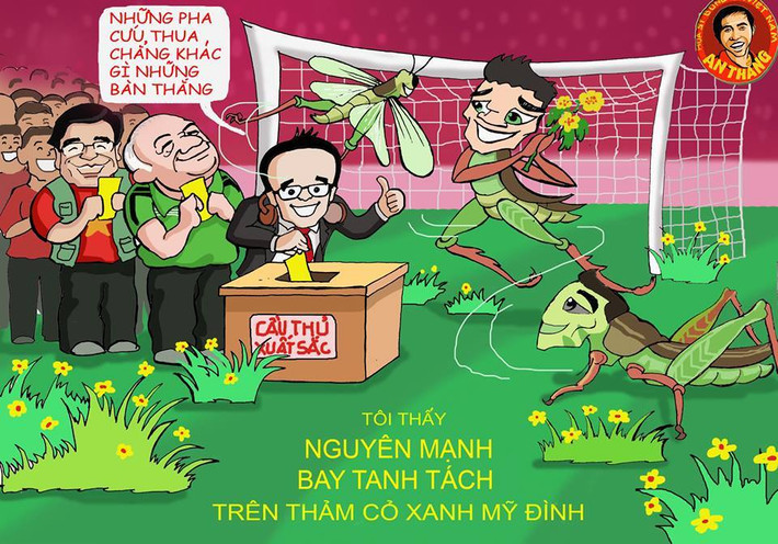 Nguyên Mạnh được bầu chọn là cầu thủ xuất sắc nhất trận đấu.