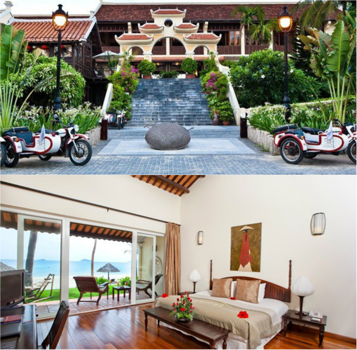 Victoria Hoi An Beach (Hội An): Cách trung tâm Hội An chưa đầy 5 km, khu nghỉ dưỡng này được xây dựng mô phỏng theo một làng chài truyền thống của Việt Nam. Du khách có thể đi tham quan phố cổ, đến chợ cá vào sáng sớm và khám phá miền đất xinh đẹp này trên những chiếc xe ba bánh có người lái, hoặc đạp xe leo núi.
