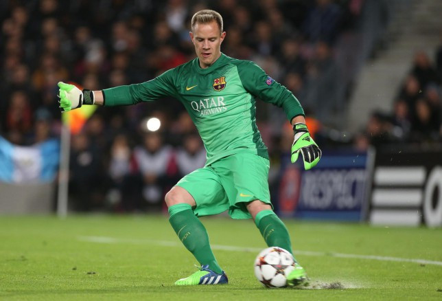 Đứng trong khung thành của đội hình tiêu biểu lượt trận thứ 5 UEFA Champions League 2015/2016 lần này là thủ thành Marc-Andre Ter Stegen (Barcelona). Thủ môn người Đức thi đấu khá nhàn trong trận gặp Roma. Tuy nhiên, mỗi khi Barca gặp nguy hiểm, Ter Stegen đều kịp hóa giải.