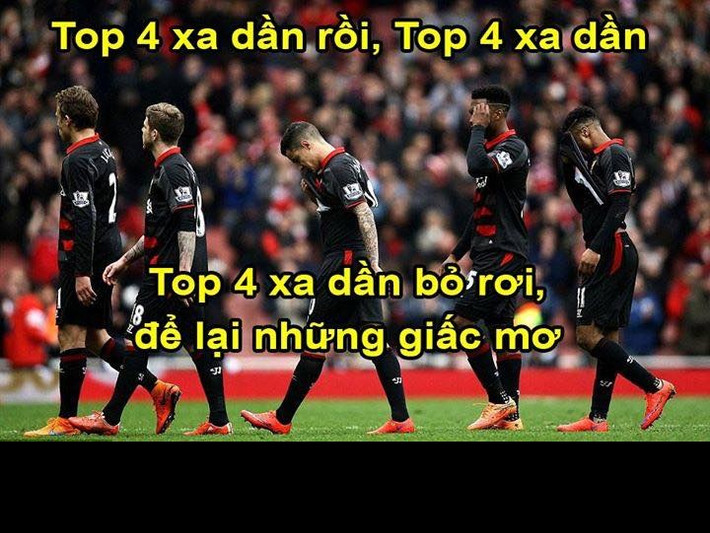 Sau trận hòa với Chelsea, các cầu thủ Liverpool đồng thanh ca khúc " Top 4 xa dần rồi".