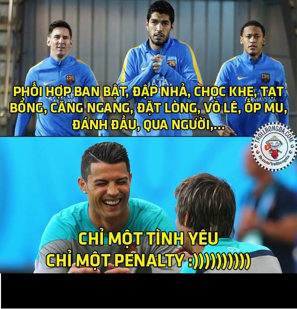 Cris Ronaldo đang thể hiện mình là cầu thủ chỉ biết ghi bàn bằng 11m trong khi đó các đối thủ của CR7 bên phía Barca lại làm được rất nhiều điều để đưa được bóng vào lưới.
