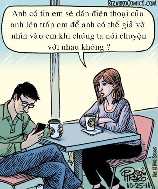 Nỗi khổ của những cô gái có người là những anh chàng yêu công nghệ.
