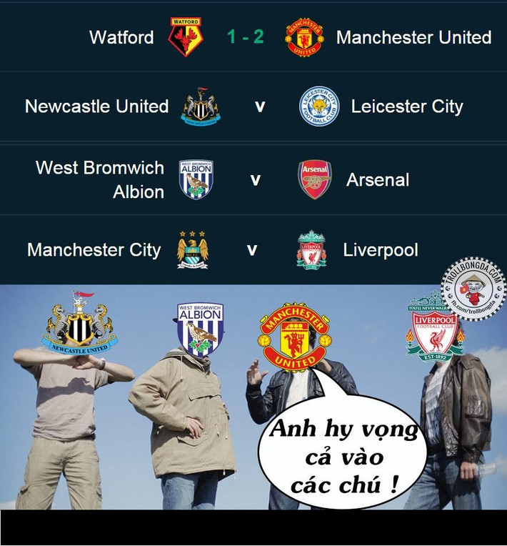 Trước khi vòng đấu 13 giải Ngoại hạng Anh 2015/2016 diễn ra, Man United đã nhờ cậy đến các đội bóng như Newcastle, West Brom và cả Liverpool để giúp họ có ngôi đầu bảng. Nhưng chỉ có West Brom và Liverpool làm được điều mà Quỷ đỏ thành Manchester gửi gắm.