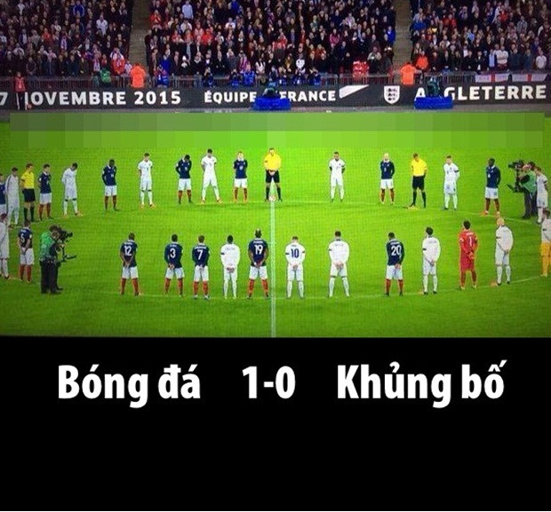 Bằng sự nhân ái, bóng đá đã chiến thắng họng súng của bọn khủng bố. Dù nguy cơ khủng bố bao trùm khắp châu Âu nhưng nhiều trận đấu giao hữu vẫn tiếp tục được diễn ra.