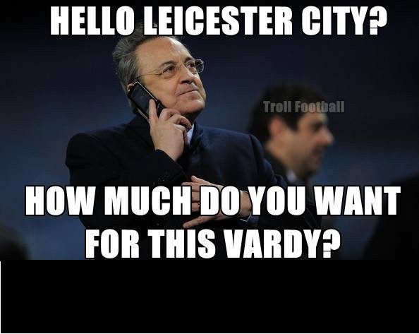 Chủ tịch Perez của Real Madrid liên hệ để với Leicester City để đưa Jamie Vardy về sân Bernabeu.