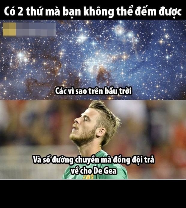 Việc đếm các đường chuyền về cho De Gea của các đồng đội tại Man United cũng chẳng khác nào việc đếm sao trên trời.