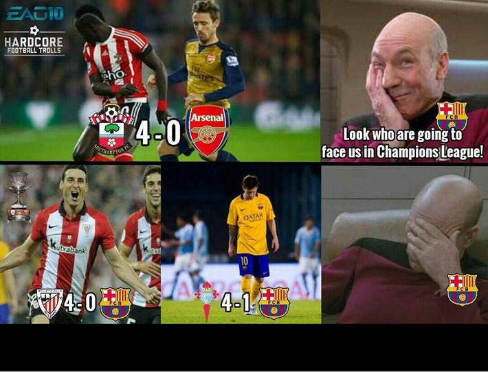 Arsenal thua 0-4, Barca cười nhưng khi chứng kiến trận thua 1-4 của họ trước Celta Vigo thì tất cả đều phải suy nghĩ lại.