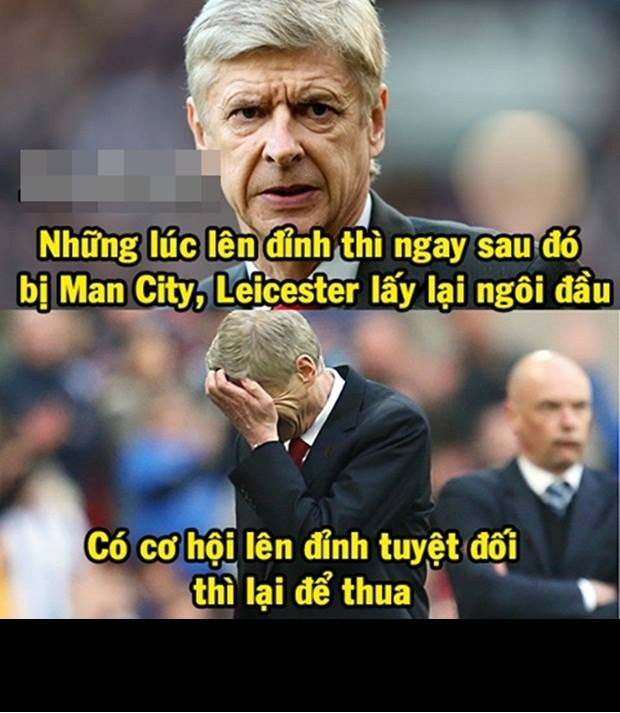 Nhìn thấy cảnh HLV Wenger đau đầu để đưa Arsenal lên "đỉnh", cư dân mạng đã tung ra ảnh chế hài hước để an ủi vị chiến lược gia người Pháp này.
