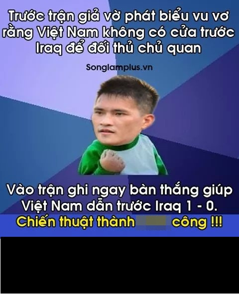 Trước trận đấu, Công Vinh đã nói rằng ĐT Việt Nam khó làm nên điều bất ngờ trước Iraq vì đội bạn hơn về đẳng cấp. Nhưng đó chỉ là "đòn gió" của CV9.