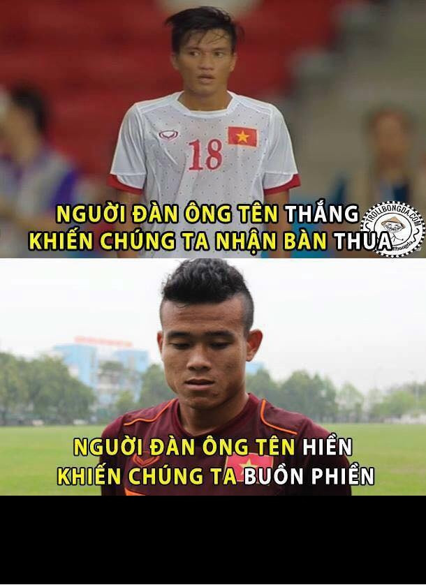 Ở SEA Games 28, ĐT Việt Nam nhận bàn thua từ cầu thủ tên Thắng còn ở vòng loại World Cup 2018, ĐT Việt Nam cảm thấy buồn phiền với cầu thủ tên Hiền.