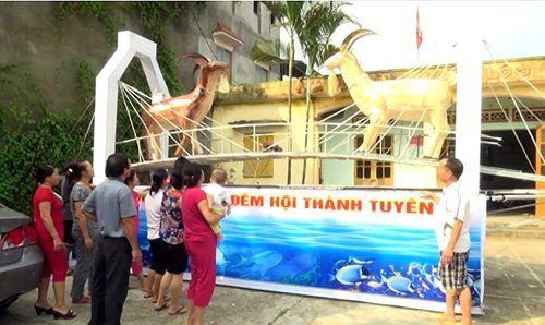 Mô hình “Hai con dê qua cầu” trị giá hơn 30 triệu đồng của người dân tổ 31, phường Tân Quang.