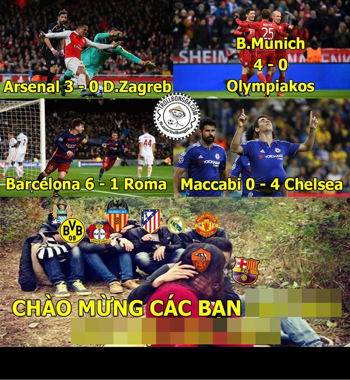 Lượt trận đêm qua tại UEFA Champions League chứng kiến những trận đấu có tỷ số thắng rất đậm của các đại gia của bóng đá châu Âu.