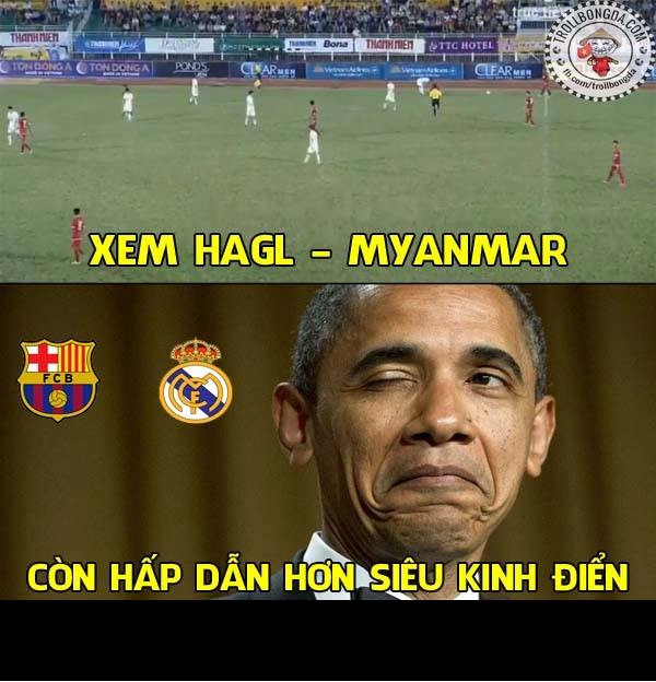 Nhiều cư dân mạng đã đùa nhau rằng xem trận rượt đuổi tỷ số giữa U21 HAGL và U21 Myanmar còn hay hơn là xem thế trận một chiều trong trận siêu kinh điển giữa Real Madrid và Barcelona.