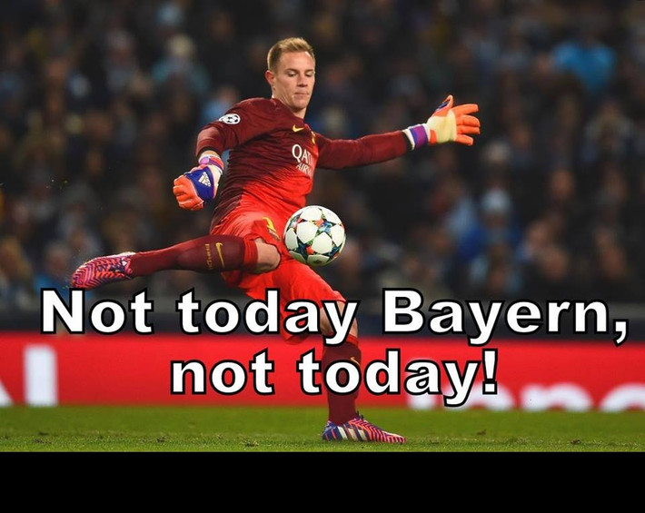 Andre ter Stegen là người đã phá tan giấc mơ của Bayern Munich bằng phản xạ xuất sắc của mình.