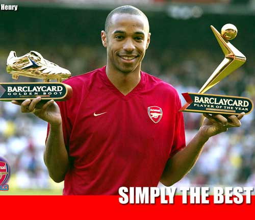 Thierry Henry nổi lên trong màu áo của Monaco nhưng anh lại thành danh dưới bàn tay nhào nặn của HLV đại tài Wenger của Arsenal. Những bước chạy thần tốc cùng khả năng xử lý bóng tinh tế đã làm nên thương hiệu cho Thierry Henry và anh được NHM phong cho biệt danh thần thánh “Đứa con của thần gió”.