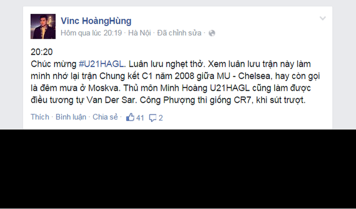 Nhưng đằng sau những cuộc đấu khẩu hay đối đầu đó, khán giả vẫn chúc mừng chiến thắng 3-2 trên chấm 11m của HAGL trước U21 Việt Nam.