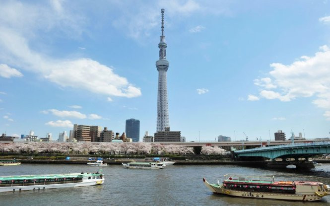 Tháp truyền hình Tokyo Skytree, Tokyo, Nhật cao 634m, khánh thành năm 2012.
