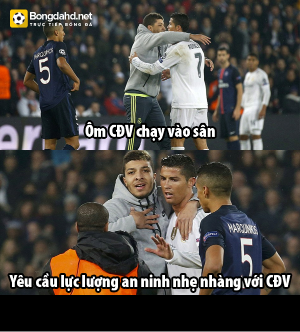 Cách mà Cris Ronaldo hành xử trên sân trong trận đấu đêm qua trên đất Pháp.