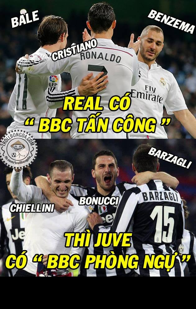 Bộ ba phòng ngự B-B-C của Juve đã thắng bộ ba tấn công của Real Madrid trong hai lần đối đầu.