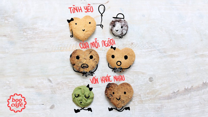 Sau bộ ảnh "Chuyện con gái" được cư dân mạng rất quan tâm, nhóm thiết kế mang tên Boo Cafe lại tiếp tục cho ra lò bộ ảnh vui nhộn nhưng đầy triết lý mang tên "Bánh hay câu chuyện tình yêu".