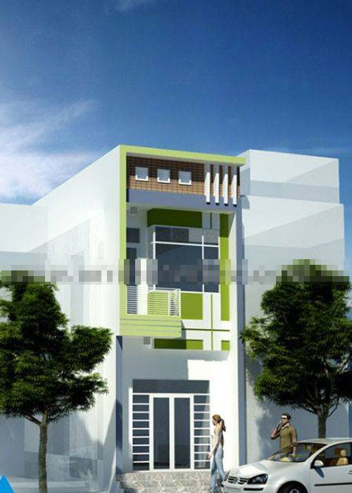 Mẫu nhà phố 2 tầng có cây xanh mát mẻ ngày càng phổ biến tại các thành phố lớn. Nhà có 3 phòng ngủ, 1 phòng khách và có giếng trời mát mẻ. Ảnh: Anthuanphuoc.