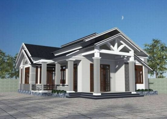 Những trụ cột vuông vức mang đến nét đẹp khỏe khoắn và vững chãi. Ảnh: Nhadian.
