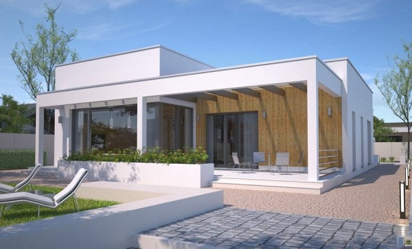 Phần mặt tiền được ốp lát nhựa giả gỗ tạo phong cách riêng cho căn nhà, cũng là vật liệu có thể chống chịu được mưa nắng. Ảnh: Vtkong.