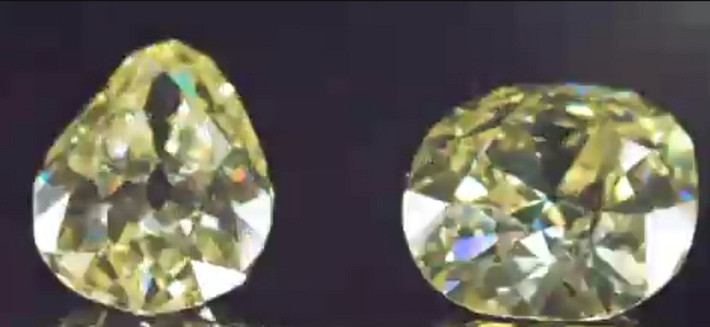 Hai viên kim cương này nặng tổng cộng 185 carat, trong đó viên kim cương lớn hơn 102,54 carat và viên nhỏ hơn 82,47 carat. Ảnh: Sotheby’s.