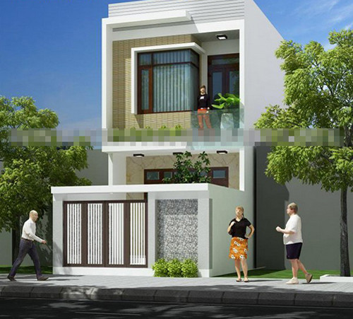 Chỉ nhờ cách trang trí mới lạ bên ngoài mà căn nhà ấn tượng hơn so với nhiều công trình xung quanh. Ảnh: Kientrucnhaviet.