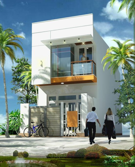 Sân rộng tạo không gian thoáng mát cho ngôi nhà. Kính cường lực vừa vững chắc, vừa tạo điểm nhấn và thanh lịch. Ảnh: Thietkethicongnhadep.