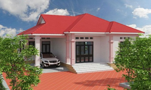 Mẫu nhà 1 tầng đổi mới hoàn toàn từ cách thiết kế, cảnh quan xung quanh tới màu sắc. Ảnh: Thietkethicongnhadep.