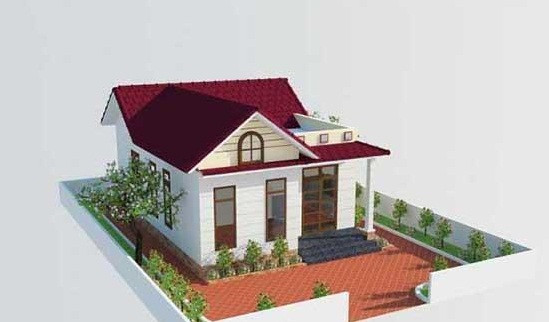 Nhà 1 tầng mái thái đơn giản có phòng khách rộng rãi, 3 phòng ngủ được thiết kế với chiều rộng từ 2,6 – 3,3m, chiều dài 3,5m và được bố trí nằm cùng 1 bên. Ảnh: 10nhadep.