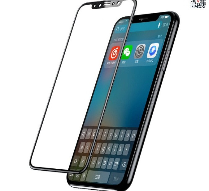 Miếng dán kính cường lực iPhone X 3D siêu mỏng, được làm từ thủy tinh cao cấp, chống vân tay, bụi bẩn. Ảnh: Phukienvip.
