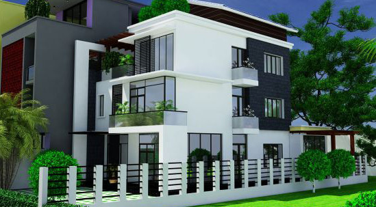 Biệt thự sân vườn vô cùng hiện đại, tính chất thẩm mỹ cao phù hợp với gia đình ưa thích cuộc sống gần gũi với thiên nhiên. Ảnh: Thietkethicongnhadep.
