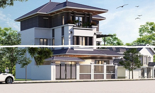Hai màu sắc đơn giản trắng và nâu vẫn đủ sức giúp cho ngôi nhà trở nên sang trọng. Ảnh: Nhavietphongthuy.