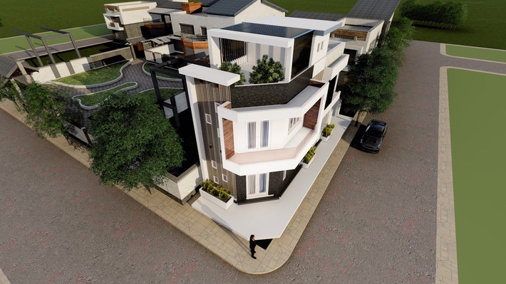 Đặc trưng của biệt thự phố 2 tầng có gác lửng này là kiến trúc hiện đại, trẻ trung. Ảnh: X House.