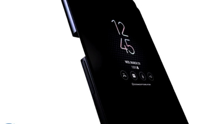 Phía sau Galaxy X có thiết kế trượt lên trượt xuống độc đáo.