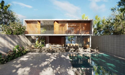 Là công trình thiết kế của nhóm 365 design, biệt thự hiện đại với đường nét mạnh mẽ này tọa lạc tại huyện Đan Phượng (Hà Nội).