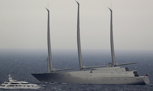 Chiếc du thuyền Sailing Yatch A trị giá hơn 400 triệu USD thuộc sở hữu của tỷ phú người Nga Andrey Melnichenko. Ảnh: Getty Image.
