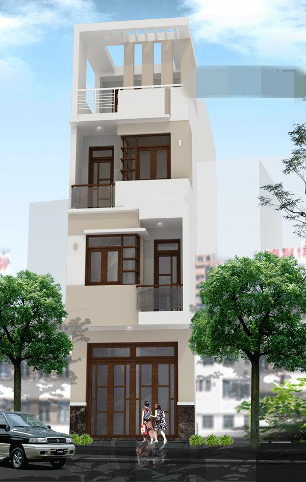 Nhà phố lệch tầng được các gia đỉnh trẻ ưa chuộng do vừa đảm bảo được sự riêng tư vừa mang lại một không gian sống hiện đại. Ảnh: Arhome.