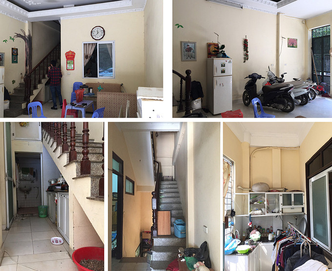 Ngôi nhà cũ 4 tầng nằm trên khu đất diện tích 49 m2 ở Đống Đa (Hà Nội) từng là chỗ ở của một gia đình ba thế hệ với 10 thành viên nên mỗi tầng bị chia cắt thành các không gian nhỏ, chật chội và tối tăm. Ảnh: I.House.