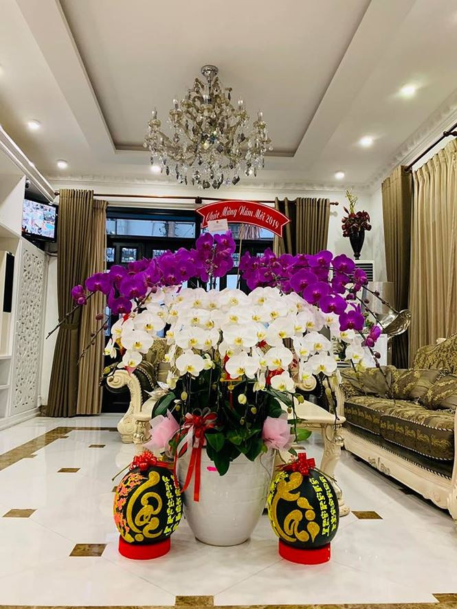 Bên trong biệt thự là màu trắng chủ đạo và nội thất tông màu nâu tạo điểm nhấn. Ảnh: FBNV.