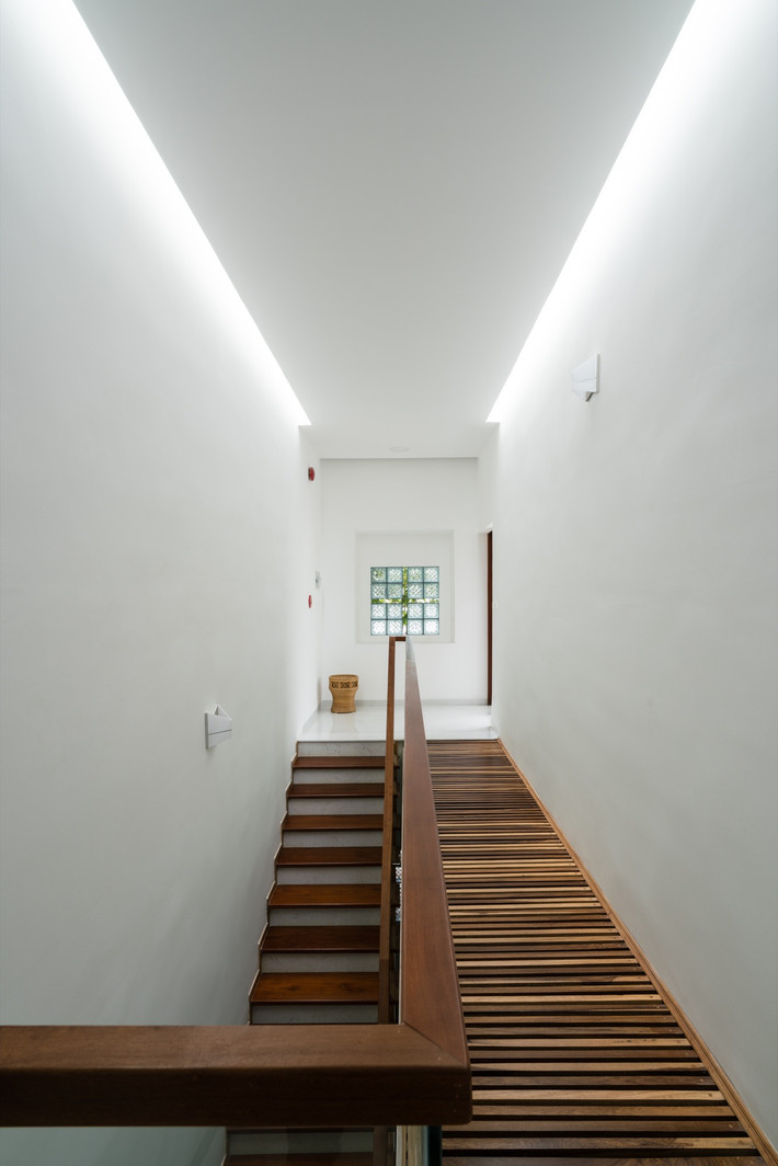Cầu thang gỗ độc đáo.
