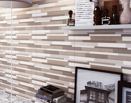 Gạch ốp tường họa tiết kẻ ngang được đánh giá là không bao giờ lỗi mốt bởi phong cách thật mới lạ, ấn tượng. Ảnh: Internet.
